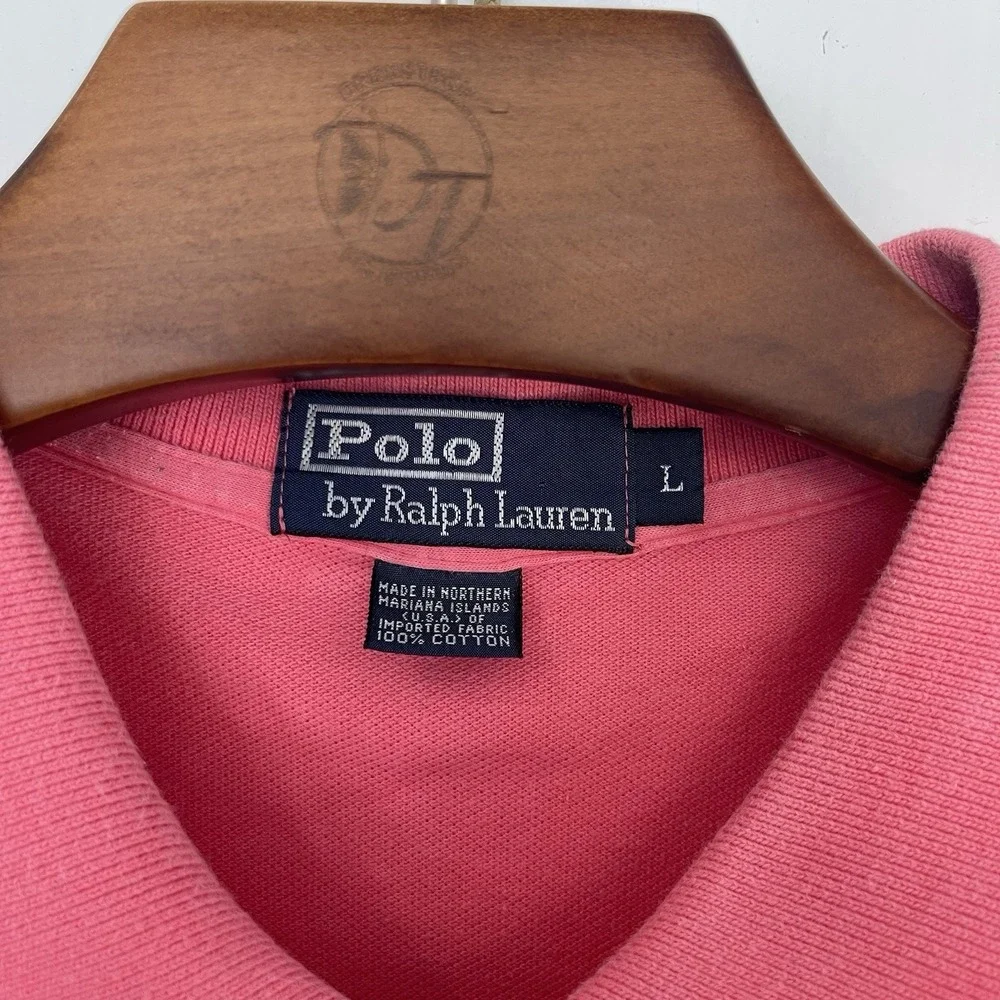 Polo Ralph Lauren Polo Shirt Mens Large Classic Fit‎ 100% Cotton golf  Pink